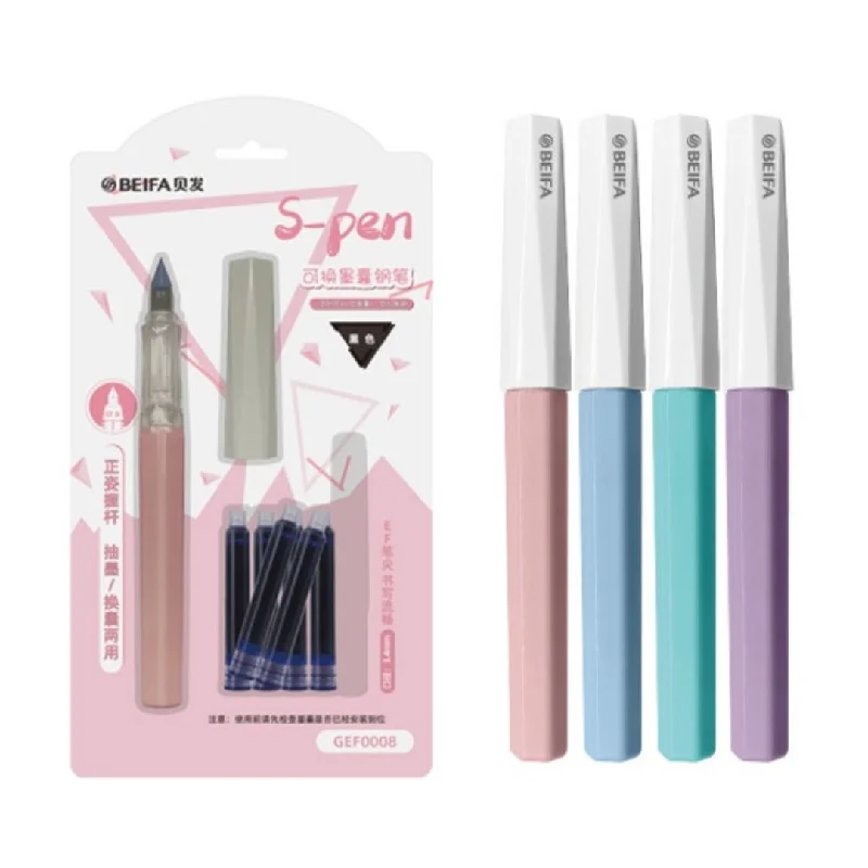 Brush - lettering art supplies for modern calligraphy Beifa S-replaceable ink Fountain Pen with Ink Cartridge Brush - lettering art supplies for modern calligraphy Beifa S-replaceable ink Fountain Pen with Ink Cartridge