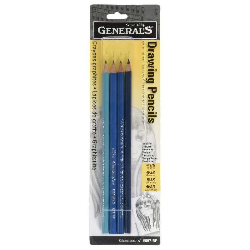 Handicraft supplies for making personalized jewelry boxes​ General's Drawing Graphite Pencils Set of 4