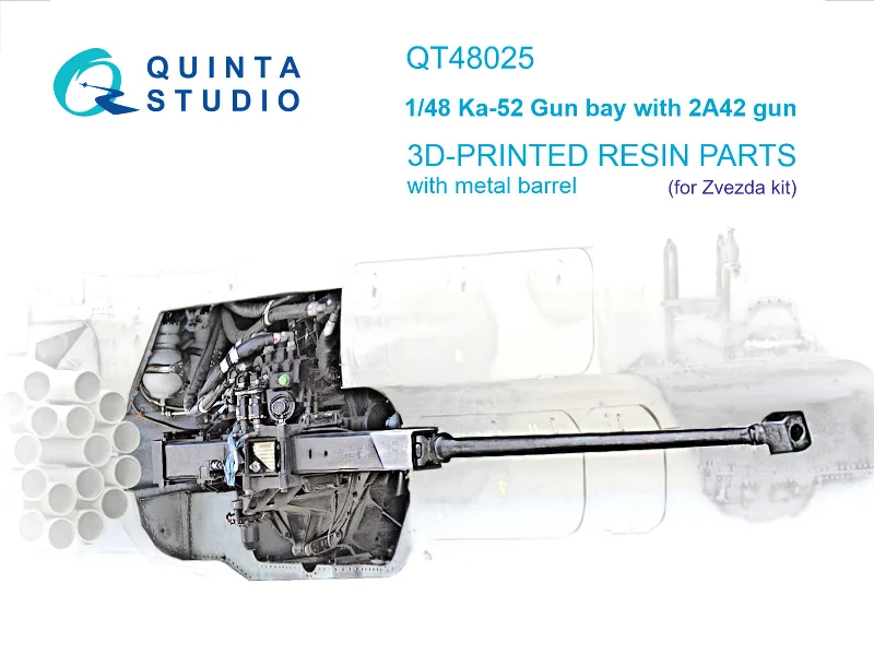 Castle - defense model toys for strategic play​ 1/48 Quinta Studio Ka-52 Gun bay with 2A42 gun (Zvezda) QT 48025