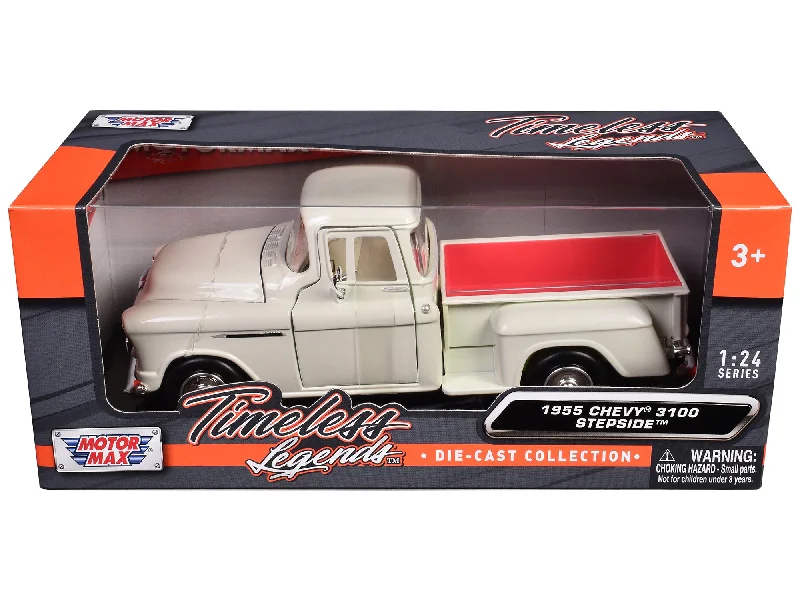 Greek - temple model toys for classical - history learning 1955 Chevrolet 3100 Stepside Pickup Truck Cream with White Interior "Timeless Legends" Series 1/24 Diecast Model Car by Motormax Greek - temple model toys for classical - history learning 1955 Chevrolet 3100 Stepside Pickup Truck Cream with White Interior "Timeless Legends" Series 1/24 Diecast Model Car by Motormax
