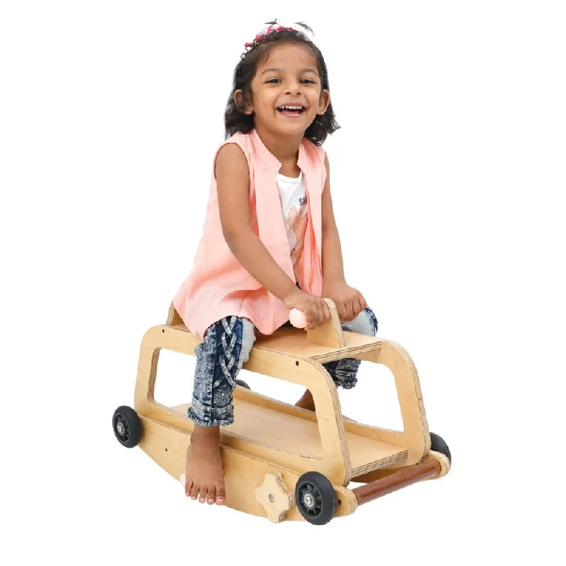 Wooden dollhouses with detailed furniture​ 3-in-1 Wooden Rock & Roller For Toddlers