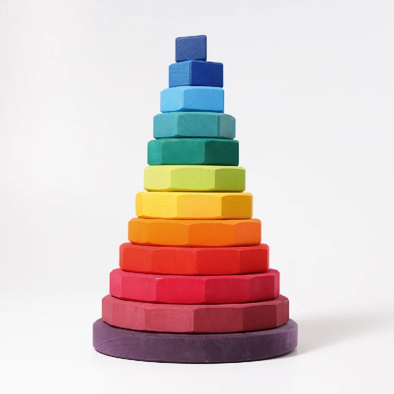 Wooden balance toys for developing balance Grimm's Stacking Tower Geometrical Large - Rainbow Wooden balance toys for developing balance Grimm's Stacking Tower Geometrical Large - Rainbow