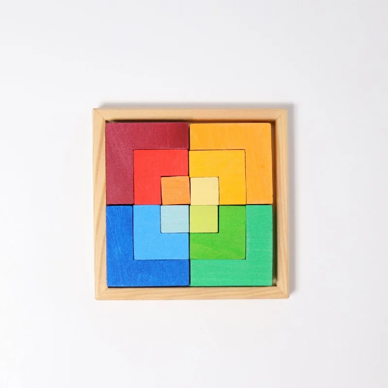 Wooden forts for imaginative play​ Grimm's Puzzle Square Creative Set