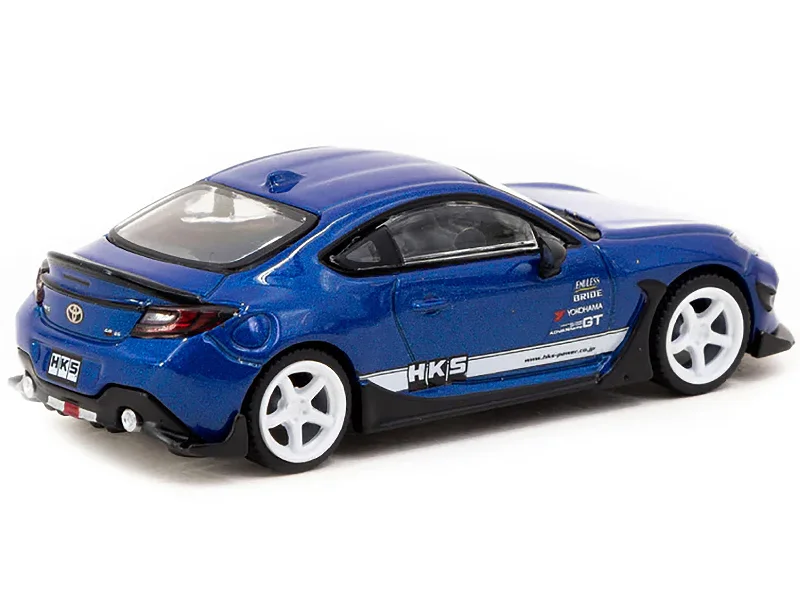 Shopping mall model toys for retail - experience simulation Toyota GR86 RHD (Right Hand Drive) "HKS" Blue Metallic with White Stripes "Global64" Series 1/64 Diecast Model by Tarmac Works Shopping mall model toys for retail - experience simulation Toyota GR86 RHD (Right Hand Drive) "HKS" Blue Metallic with White Stripes "Global64" Series 1/64 Diecast Model by Tarmac Works
