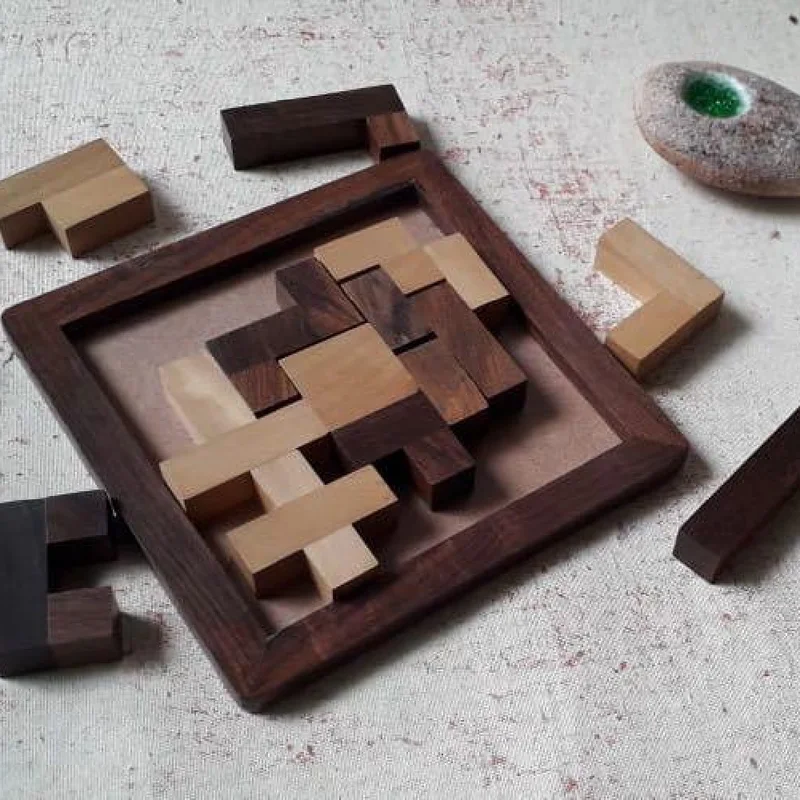 Wooden sorting toys for learning colors and shapes​ Wooden Pentominoes 13 Pieces Puzzle