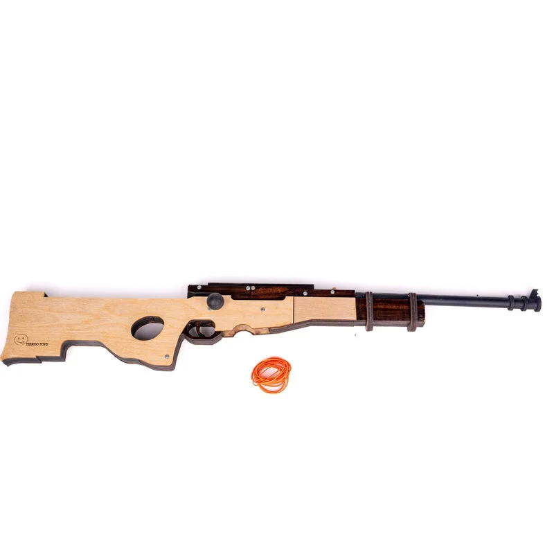 Wooden play restaurants for role - playing​ Wooden Rubberband Powered Toy Gun AWM Sniper