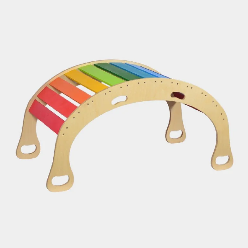 Wooden wind - up toys for mechanical play​ XXL Rainbow Rocker Balance Board