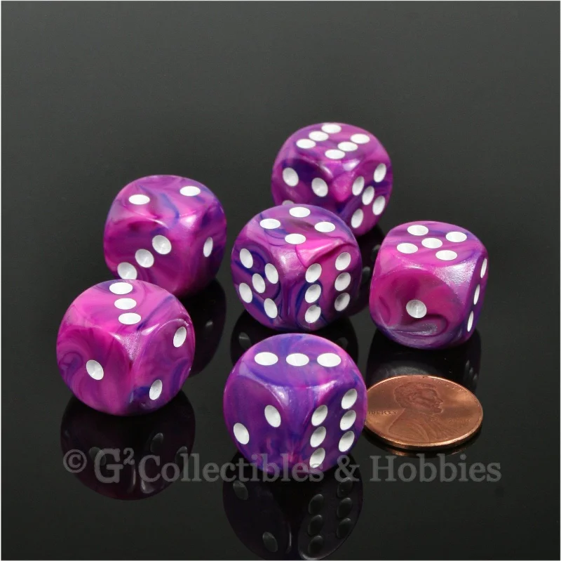 Plush toys for dog owners with realistic features​ D6 16mm Festive Violet with White Pips 6pc Dice Set