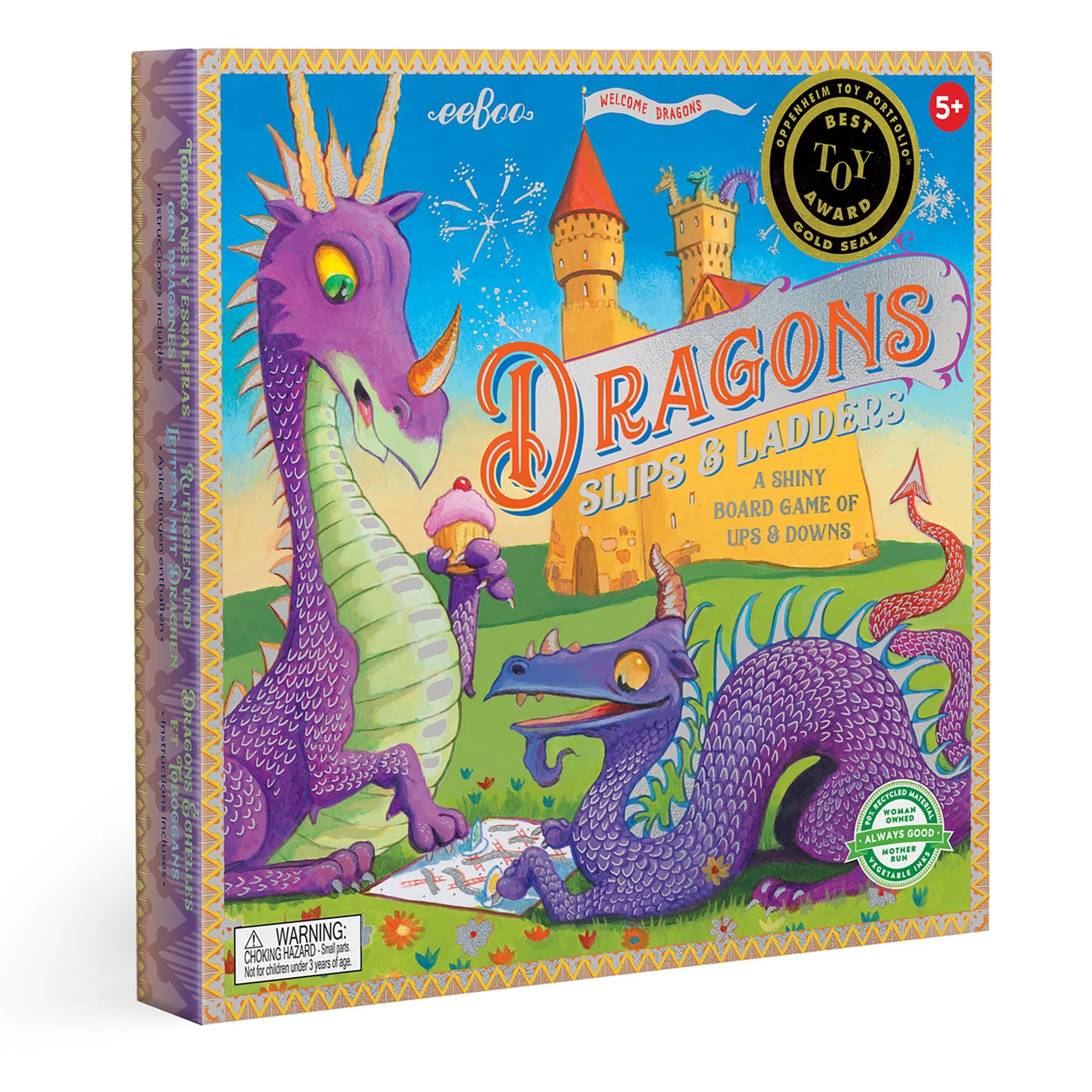 Escape - room - style puzzles for home challenges​ Dragon Slips and Ladders Board Game
