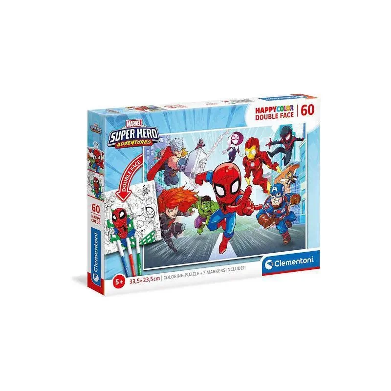Puzzle prizes for game shows and competitions​ Marvel Super Hero Adventures Happy Color Double Face 60p Puzzle